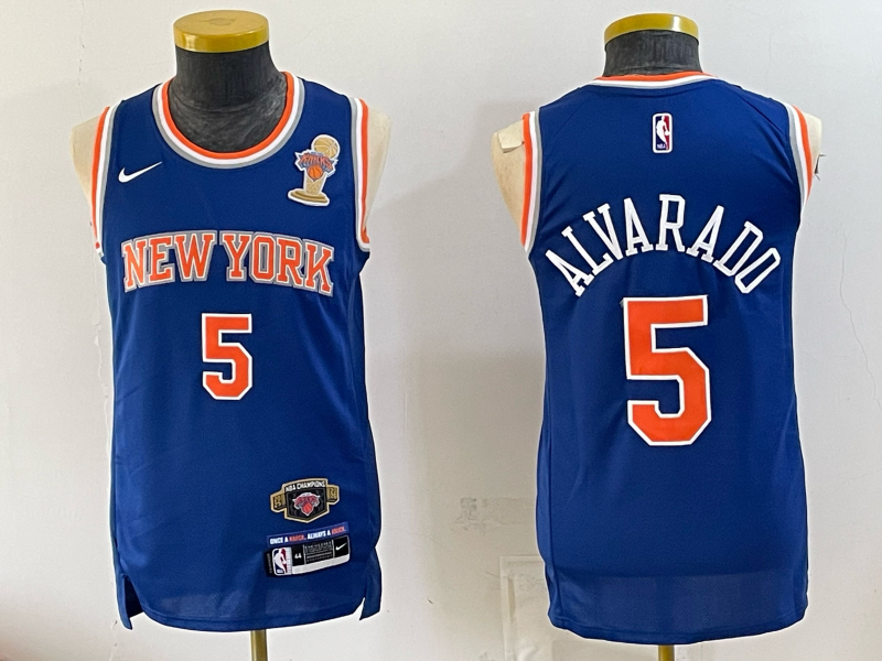 Men New York Knicks #5 Alvarado blue 2026 Nike NBA jersey 07230024